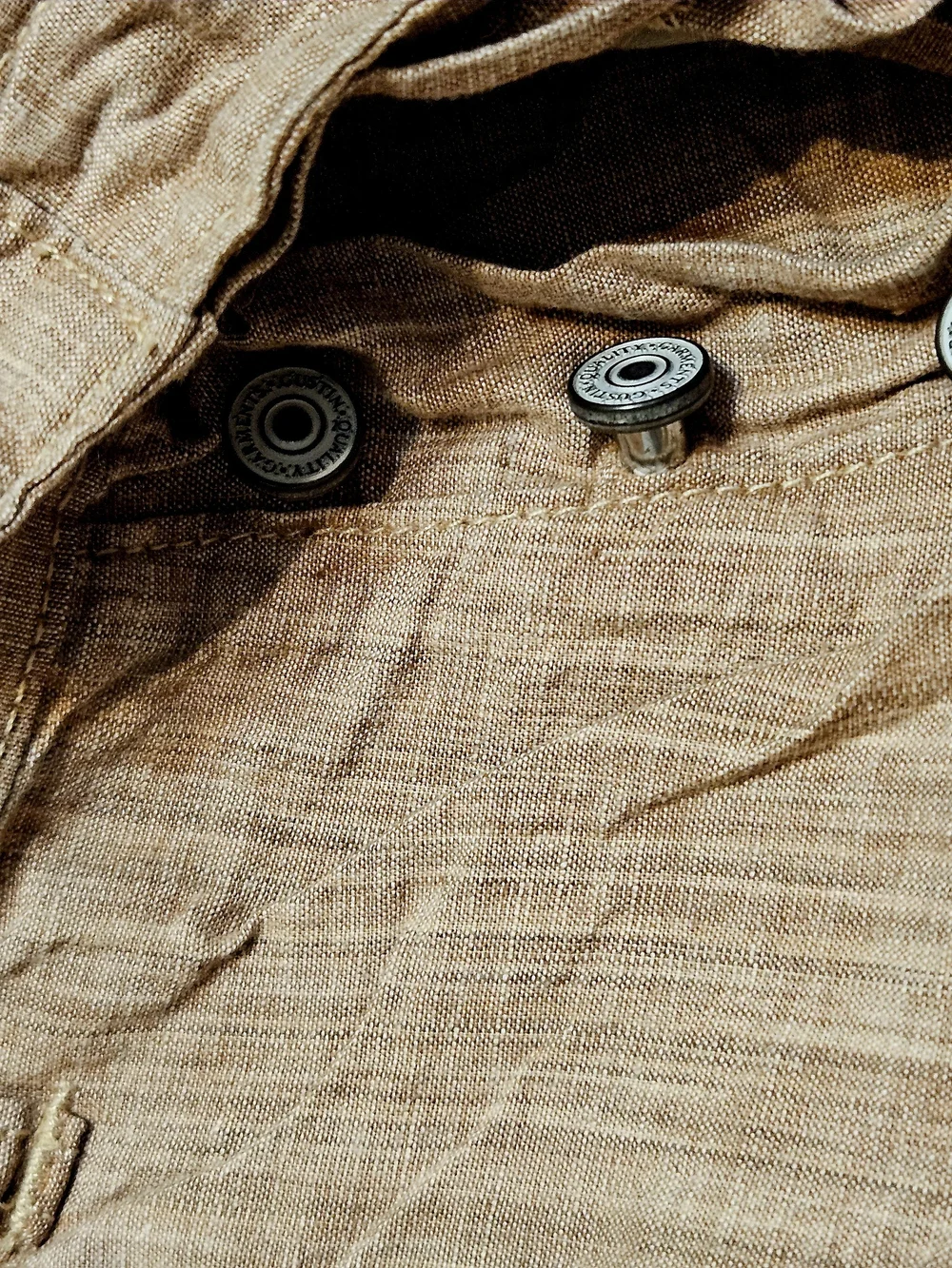 Gustin Men's Light Brown Linen-Textured Straight Pants Like New 32x34